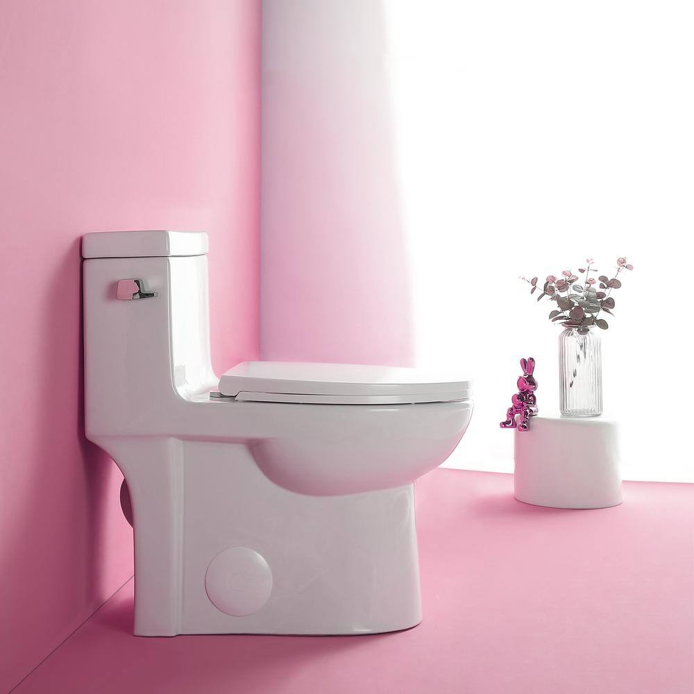 Gloss White Elongated One-Piece High Efficiency Toilet