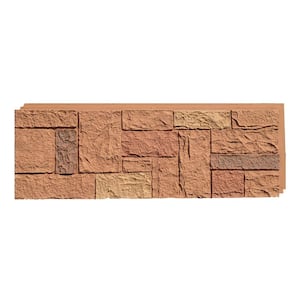 Castle Rock Canterbury Red 15 in. x 43 in. Faux Stone Siding Panel (4-Pack)