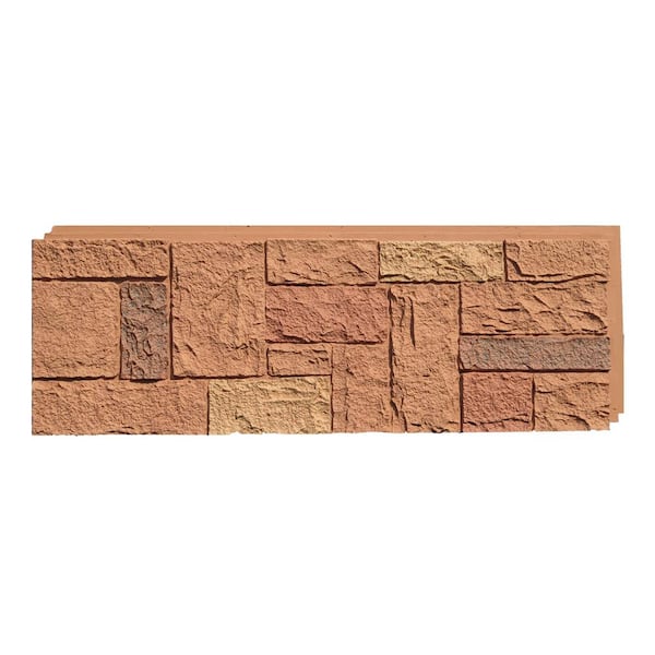 NextStone Castle Rock Canterbury Red 15 in. x 43 in. Faux Stone Siding Panel (4-Pack)