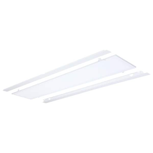 1 x 4 Matte White Integrated LED Flat Panel Troffer Kit Selectable Wattage and Color Temperature Ceiling Light