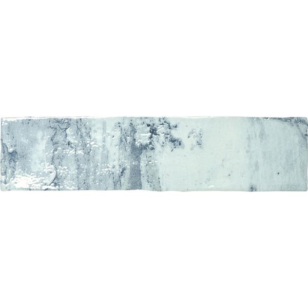 Splash Mermaid Blue/Green 2.94 in. x 11.88 in. Textured Look Subway Ceramic Wall Tile Sample