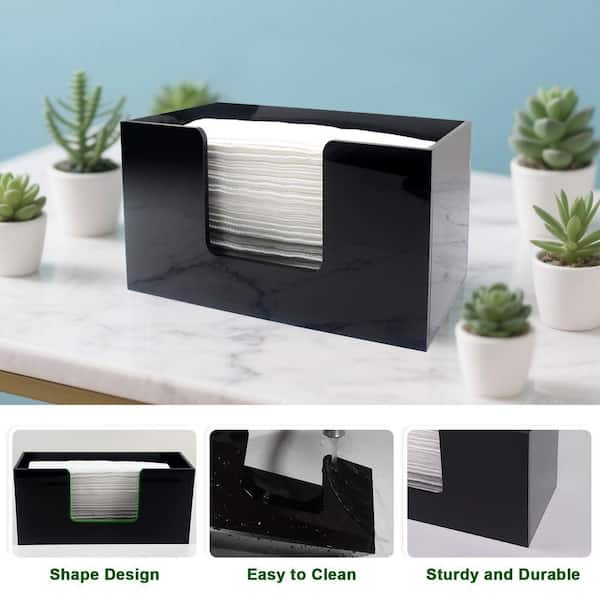 Anqtovp Countertop Mount Black Acrylic Paper Towel Holder