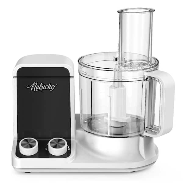 NutriChef 12-Cup 15-Speed White Multifunction Food Processor with 6-Attachment Blades NCFP8 The Home Depot