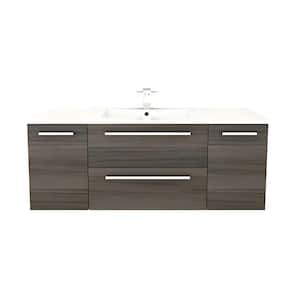 Silhouette 48 in. W x 18 in. D x 20 in. H Single Sink Wall-Mounted Vanity Side Cabinet in Zambukka with Acrylic Top