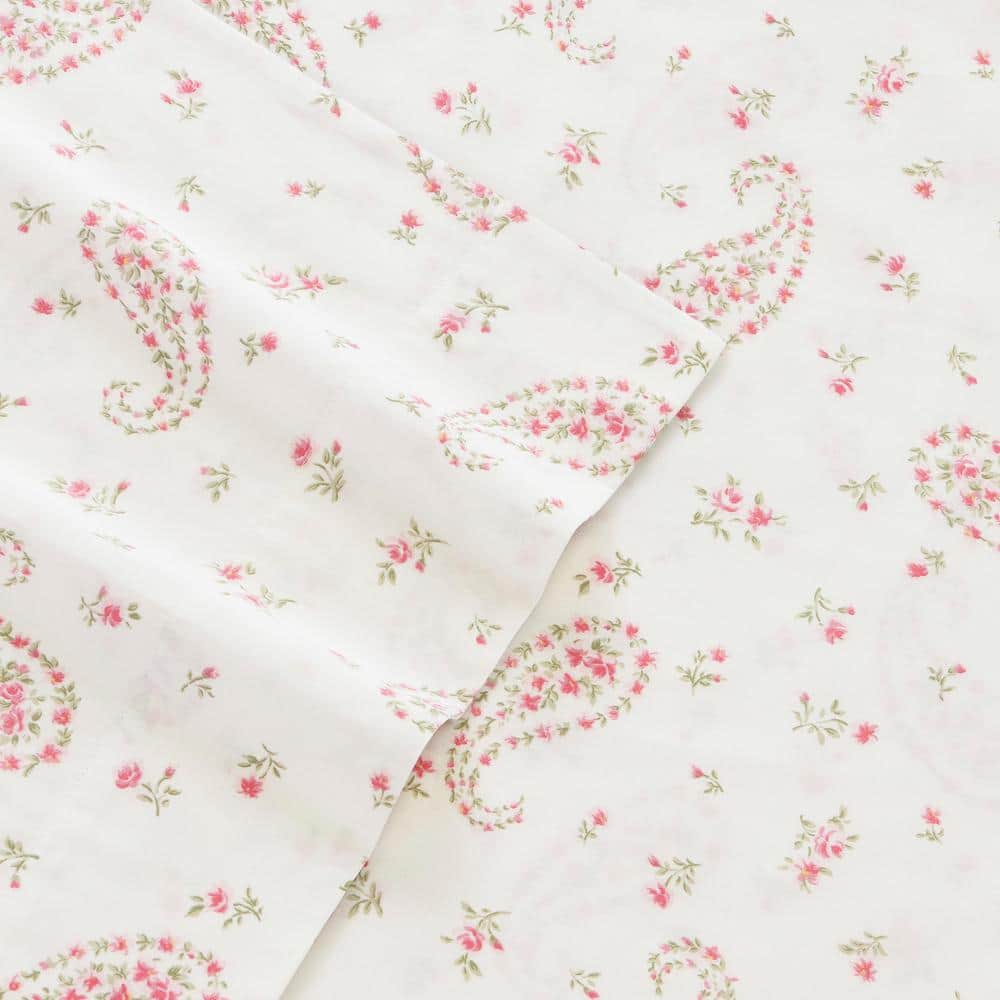 Bristol Paisley Queen Cotton Flannel Floral Sheet Set