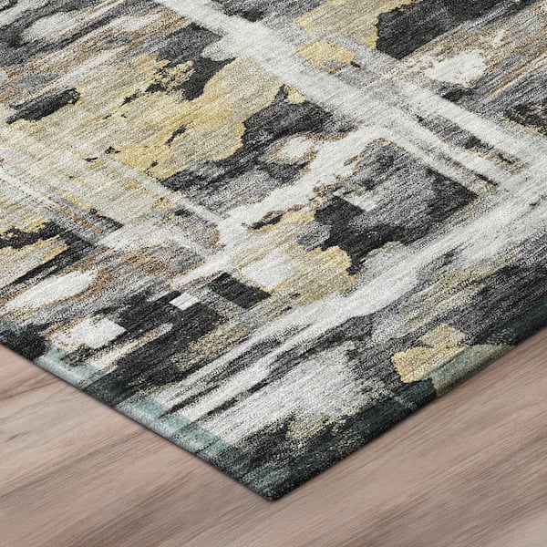 Chantille Machine Washable Indoor/Outdoor Abstract ACN2928 Black 3 ft. x 4 ft. Area Rug