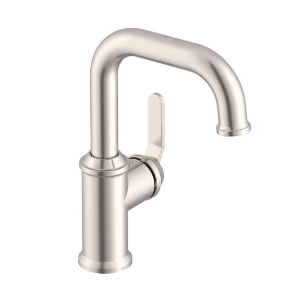 Kinzie Single Handle Single Hole Bathroom Faucet with Metal Touch Down Drain Included in Brushed Nickel