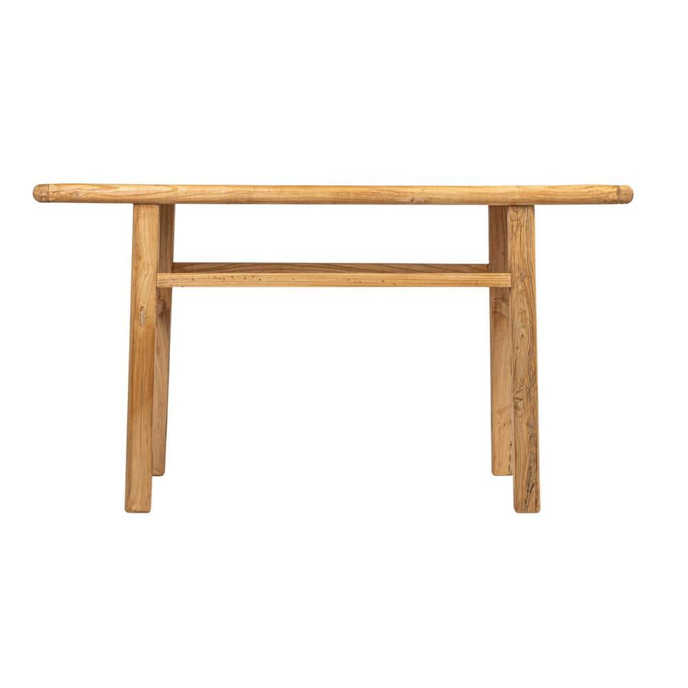 Reclaimed Elm Wood Console Table with Natural Finish