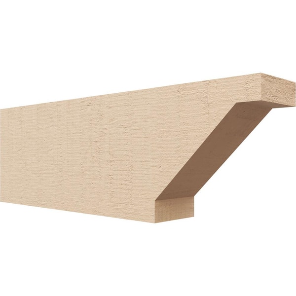 Ekena Millwork 4-in. x 8-in. x 24-in. Burlington Woodgrain, Primed Tan Timberthane Polyurethane Rafter Tail Brace