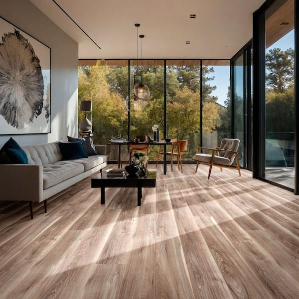 Almond Truffle Maple 1/3 in. T x 1-3/4 in. W x 94 in. L Luxury Vinyl Reducer Molding