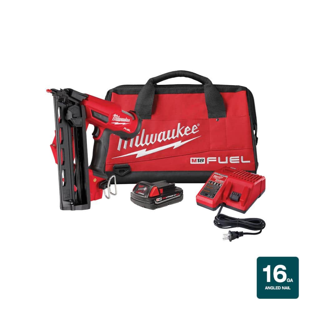 M18 FUEL 18-Volt Lithium-Ion Brushless Cordless Gen II 16-Gauge Angled Finish Nailer Kit with 2.0Ah Battery and Charger price history on PriceWatchPro