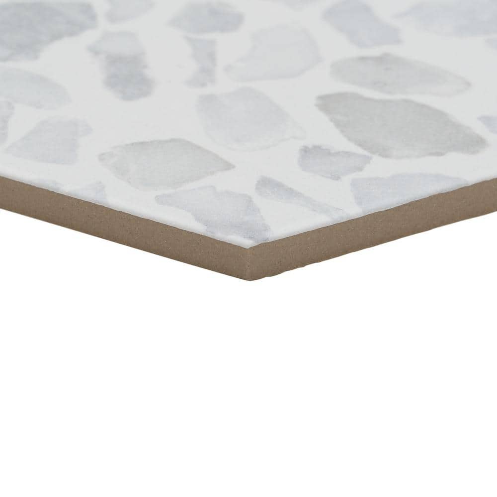 Fusion Hex Gray Terrazzo Matte Porcelain Floor and Wall Tile