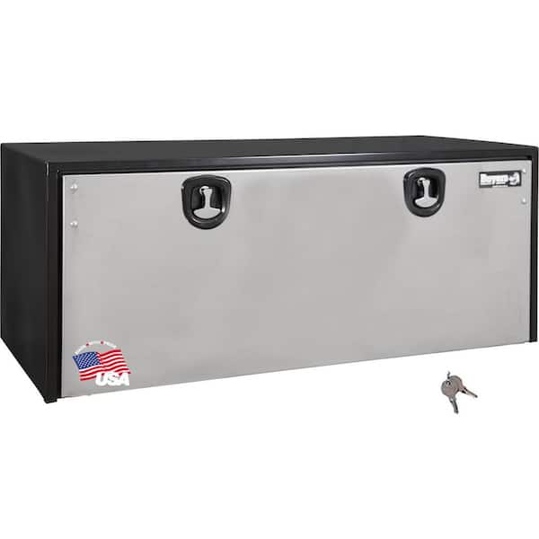 BUYERS PRODUCTS 24 in. x 24 in. x 48 in. Gloss Black Steel Underbody Truck Tool Box with Stainless Steel Door