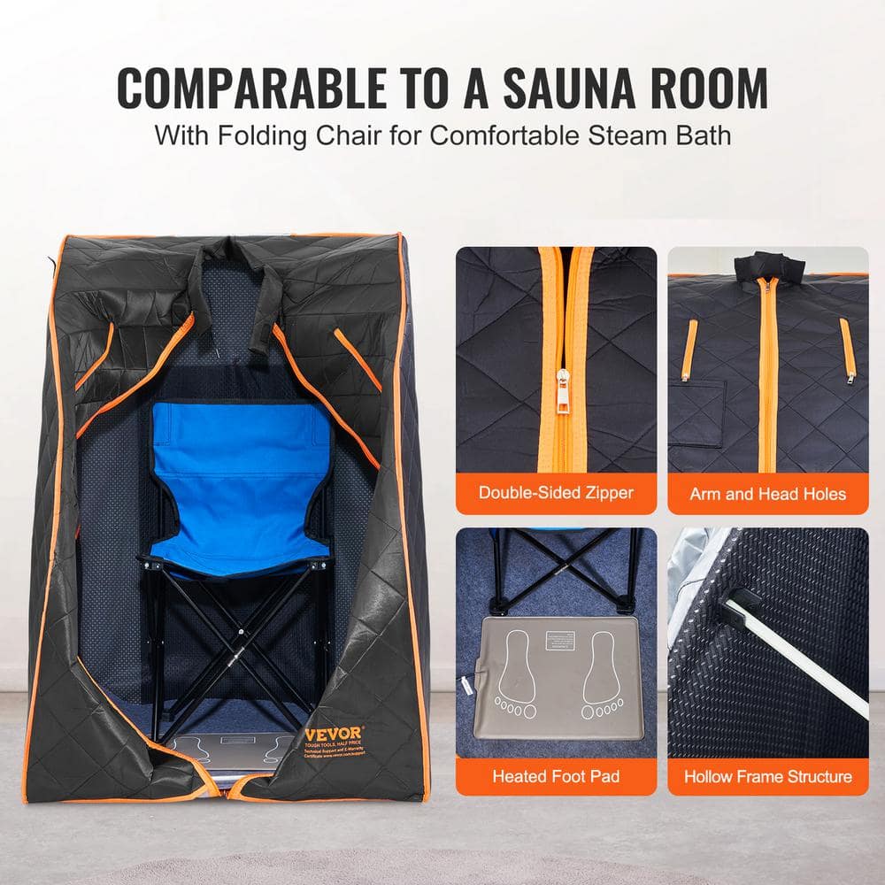Black Satin Portable Infrared Sauna Tent with Metal Frame