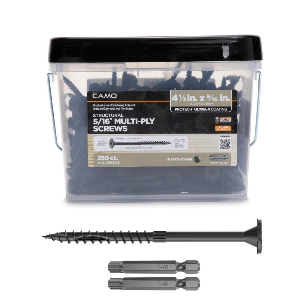 5/16 in. x 4-1/2 in. Star Drive Flat Head Multi-Purpose + Multi-Ply Structural Wood Screw - Exterior Coated (250-Pack) price history on PriceWatchPro