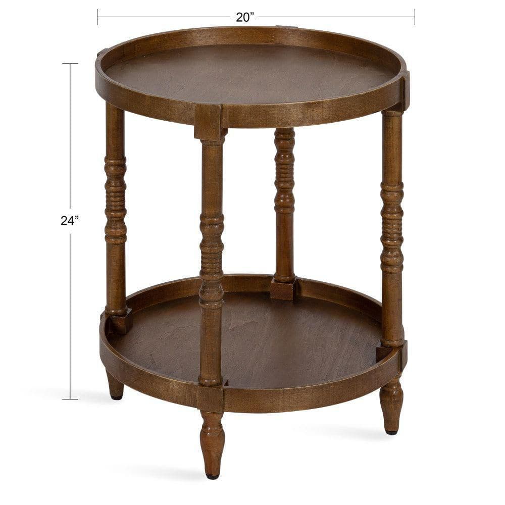 Bellport 20 in. Rustic Brown Round MDF Top End Table - thumbnail 5
