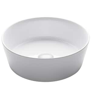 Viva 15-3/4 in. Round Porcelain Ceramic Vessel Sink in White