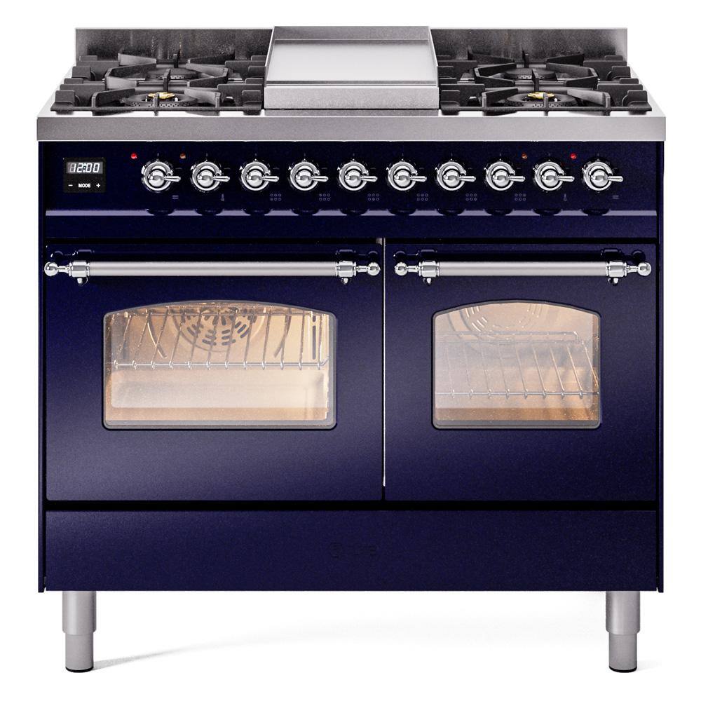 Nostalgie II 40 in. Dual Fuel Natural Gas Range with 6-Burnerss, Chrome Trim in Midnight Blue price history on PriceWatchPro