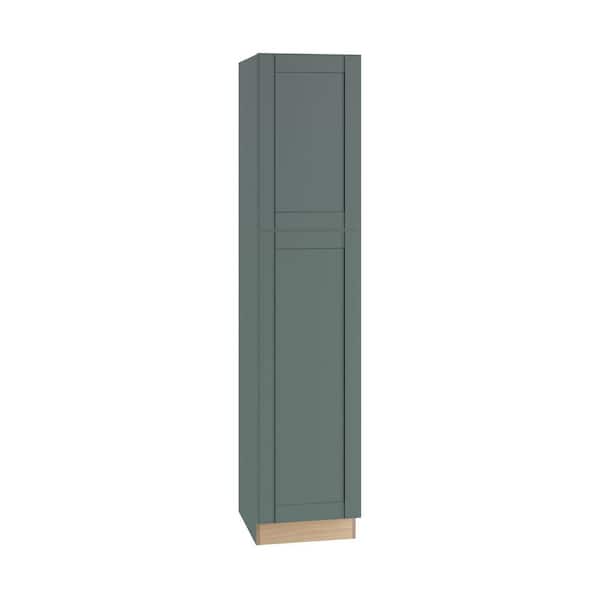 Washington 18 in. W x 21 in. D x 84 in. H Assembled Plywood Vanity Linen Closet Kitchen Cabinet in Green with Soft Close