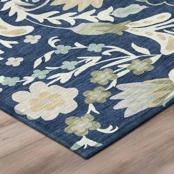 Chantille Machine Washable Indoor/Outdoor Abstract ACN3049 Navy 3 ft. x 4 ft. Area Rug