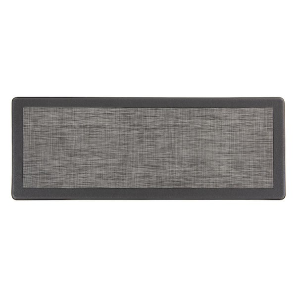 World Rug Gallery Textline Bordered Gray 18 in. x 47 in. Anti-Fatigue Standing Mat