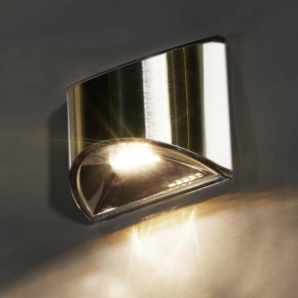 Solar Gray Stainless Steel Integrated LED Deck Rail Light (2-Pack)