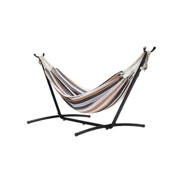 10 ft. Heavy Duty Portable Hammock Bed Hammock with Stand in Multi-Colored