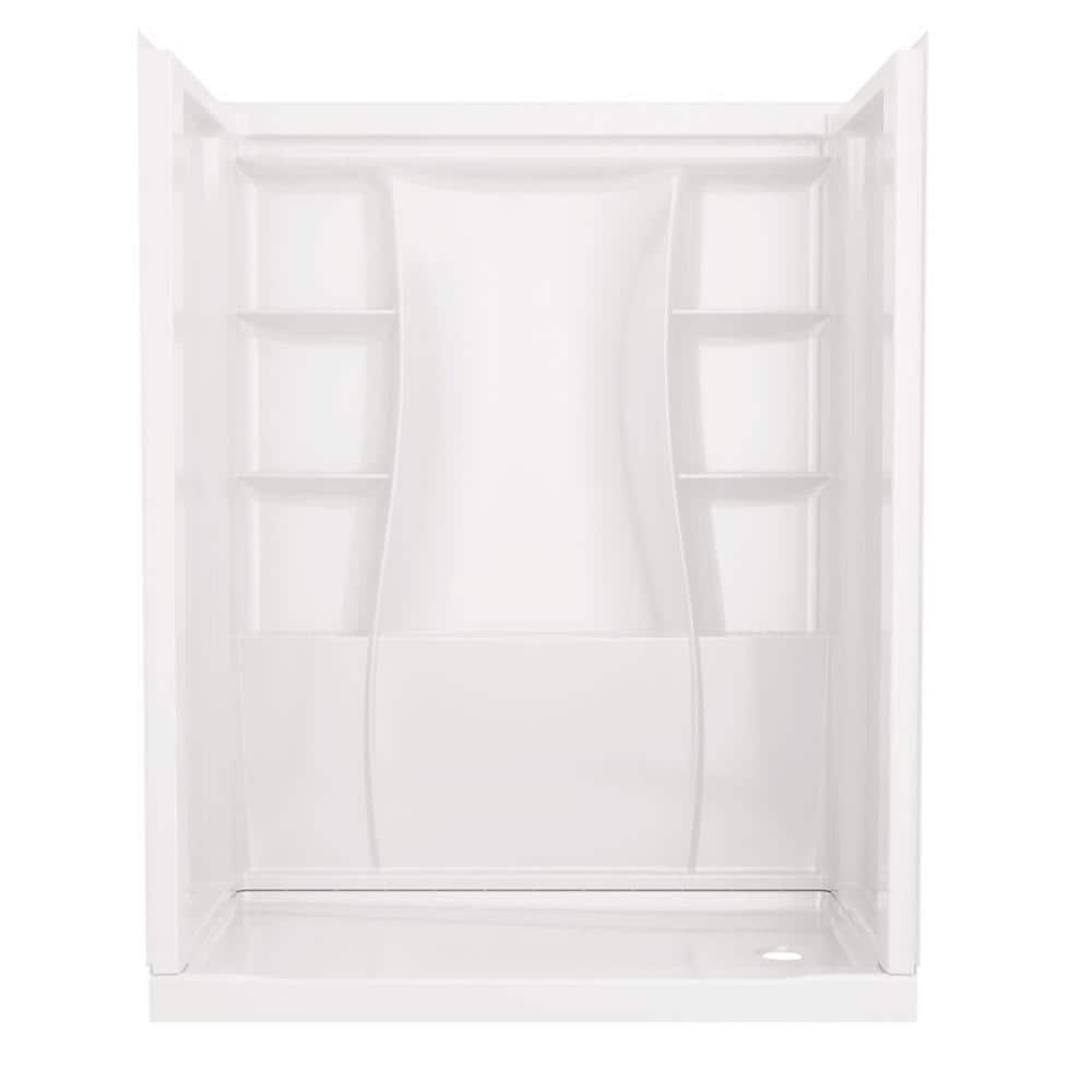 Delta Classic 500 32 in. L x 60 in. W x 72 in. H Alcove Shower Kit with Shower Wall and Shower Pan in High Gloss White -  BVS2-C5152-WH