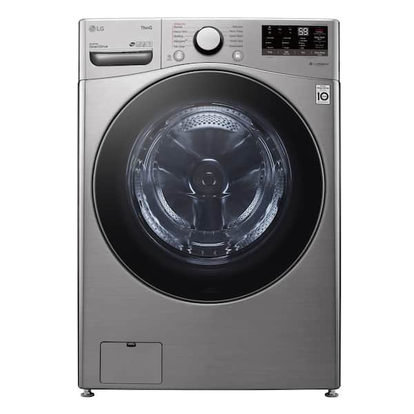 LG Electronics 4.5 cu. ft. Large Capacity High Efficiency Stackable Smart Front Load Washer with Steam in Graphite Steel