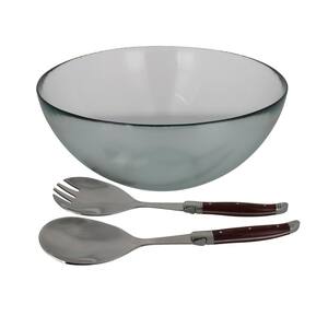 French Home Recycled Clear Glass 12 in. 102 oz. Urban Salad Bowl