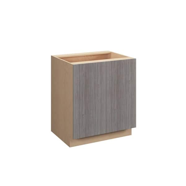 Saratoga Slab 30 in. W x 34.5 in. H x 24 in. D in Greywood Plywood Assembled Full Height Door Base Cabinet