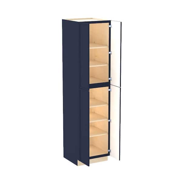 Franklin 24 in. W x 24 in. D x 96 in. H Assembled Plywood Pantry Kitchen Cabinet in Vessel Blue with Soft Close