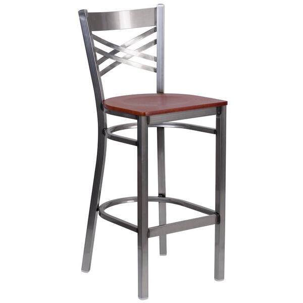 Carnegy Avenue 27 125 In Cherry Wood, Wood Seat Metal Frame Counter Stools