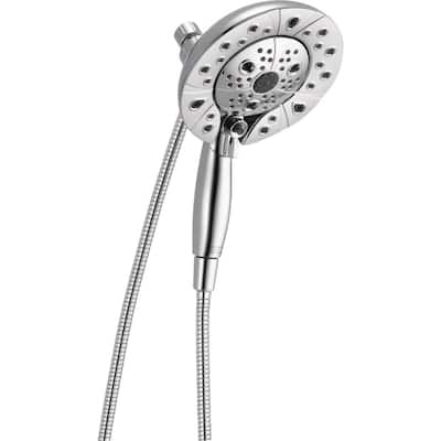 In2ition 5-Spray Patterns 1.75 GPM 6.88 in. Wall Mount Dual Shower Heads in Chrome