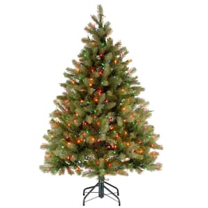 4.5 ft. Downswept Douglas Fir Artificial Christmas Tree with Multicolor Lights