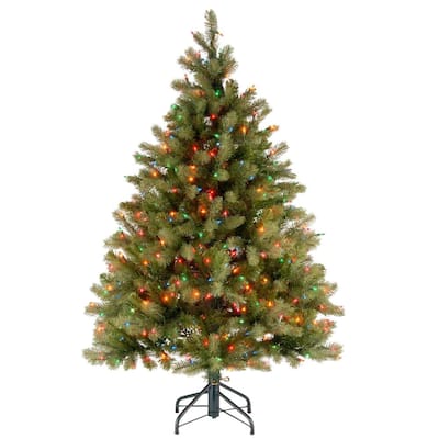 National Tree Company 12 ft. Pre-Lit Downswept Douglas Fir Artificial ...