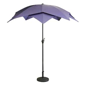 8.85 ft. Lotus Outdoor Patio Market Umbrella in Purple with Hand Crank