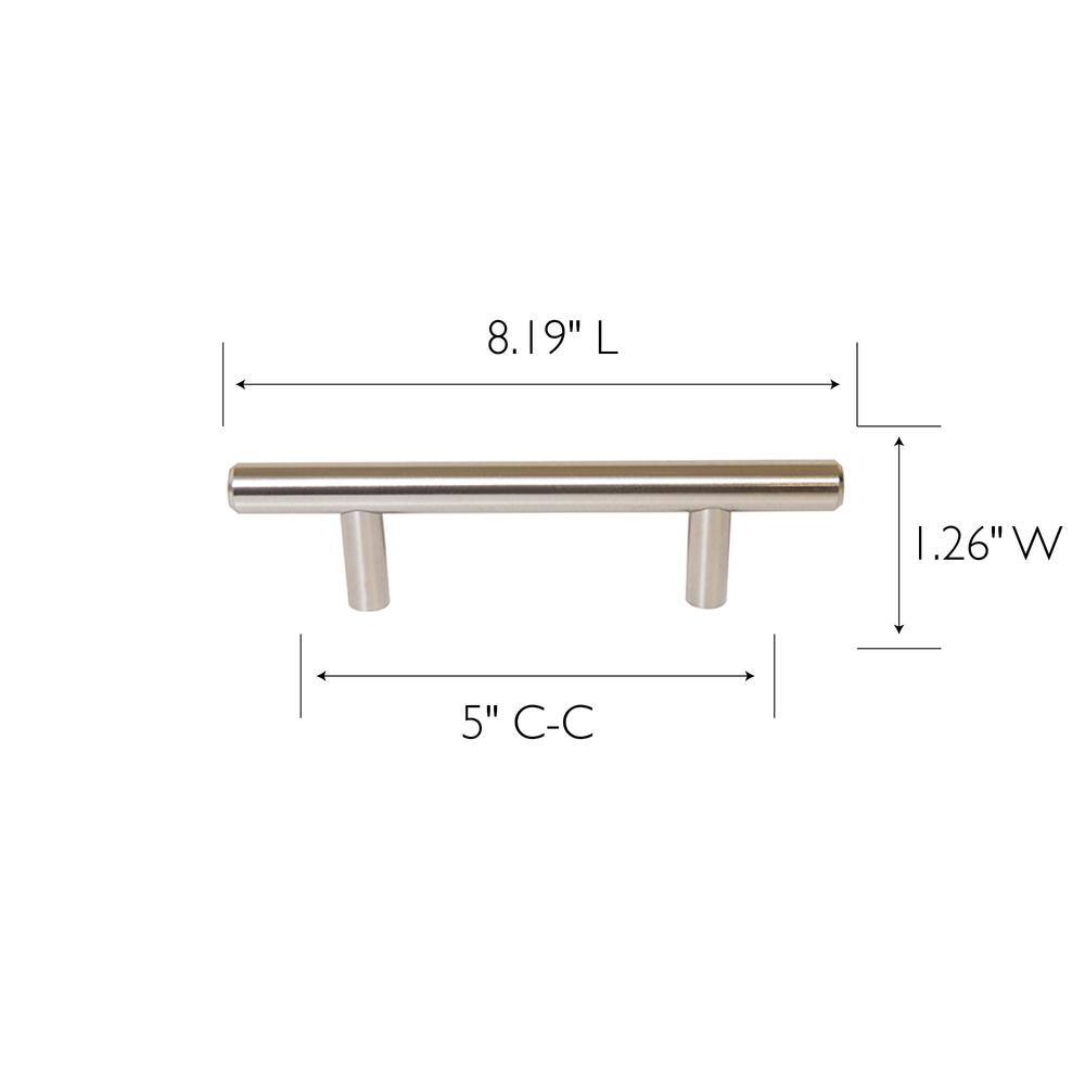 Stainless Steel Modern Bar Cabinet Pulls with Mounting Hardware, 8-Inch, 10-Pack