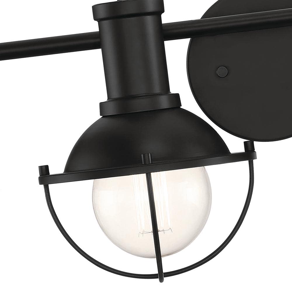 Dalton 31" Matte Black and Brushed Gold Vanity Light