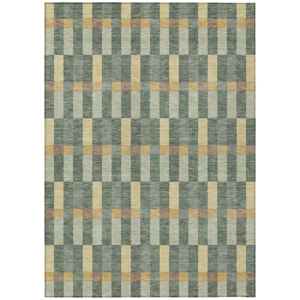 Chantille Machine Washable Indoor/Outdoor Abstract ACN2548 Basil 3 ft. x 4 ft. Area Rug