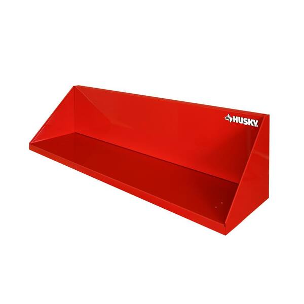Husky 48 in. W x 9 in. H x 9 in. D Steel Garage Wall Shelf, Red