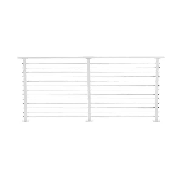 CityPost 10 ft. Deck Cable Railing, 42 in. Base Mount, White