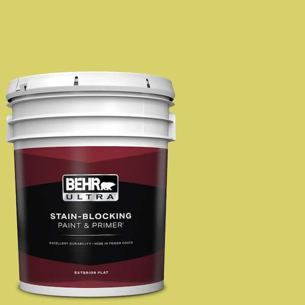 BEHR ULTRA 5 gal. #P340-4 Lime Tree Flat Exterior Paint & Primer