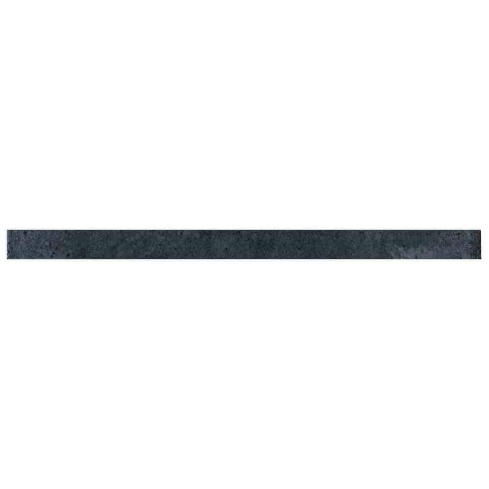 Antiek 0.47 in. x 7.87 in. Glossy Dark Blue Ceramic Pencil Tile Trims (0.7 sq. ft./case) (10-pack)