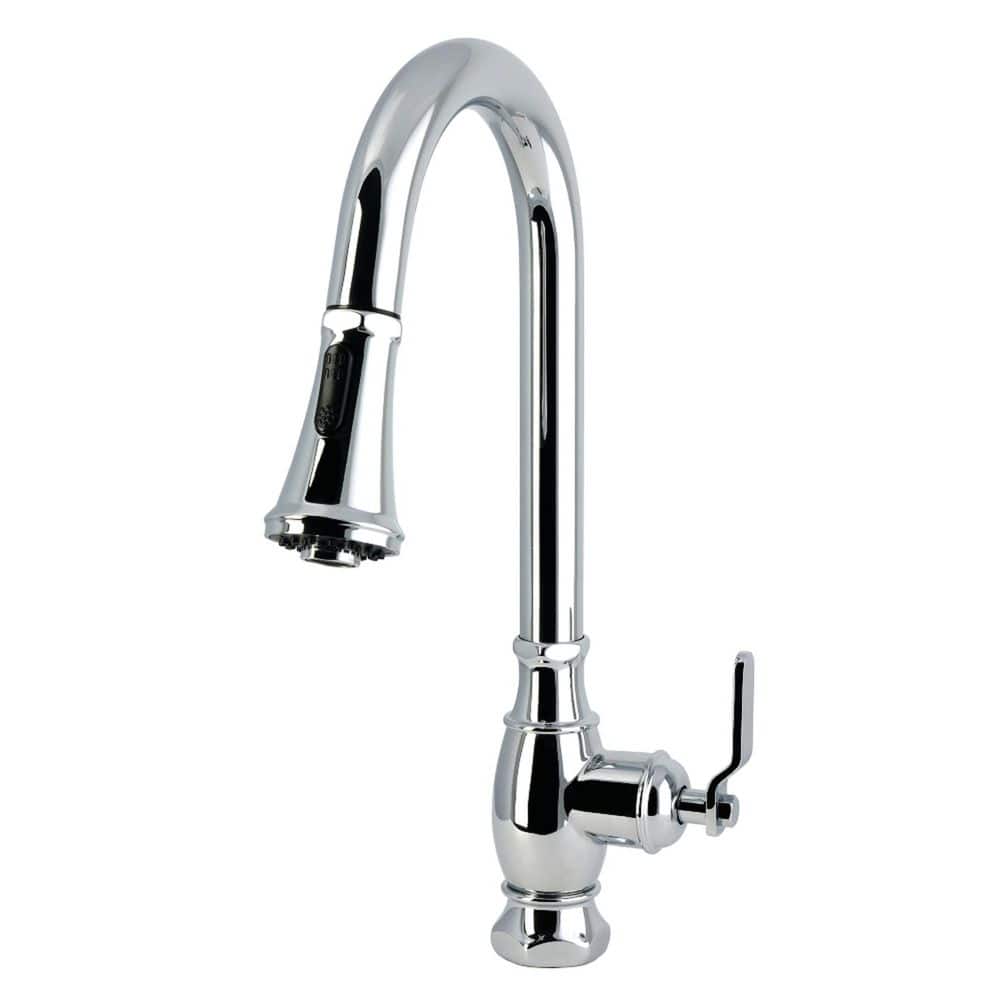 Whitaker 1-Handle Deck Mount Pull-Down Sprayer Kitchen Faucet in Polished Chrome price history on PriceWatchPro