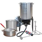 12 in. Welded Square Propane Gas Outdoor Turkey Fryer with 29 qt. with Rack, Hook, Basket and Thermometer