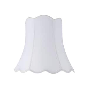 16 in. x 15 in. White Scallop Bell Lamp Shade