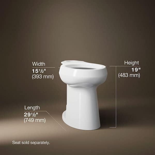 Highline Extra Tall 12 in. Rough In Elongated Toilet Bowl Only in White, Seat Not Included