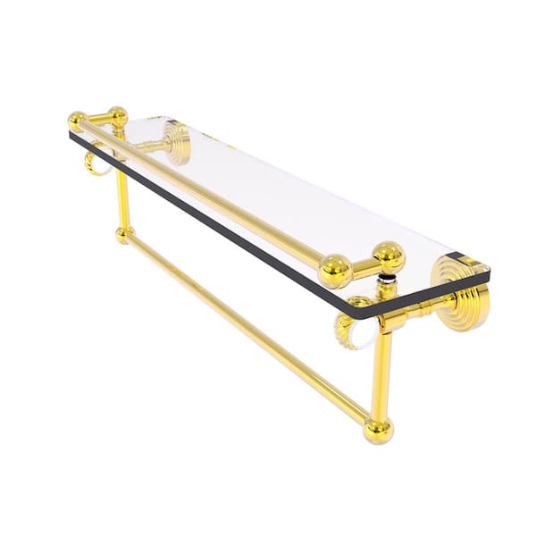 Allied Brass Pacific Grove Polished Brass 1-Tier Brass Wall Mount Bathroom Shelf Allied Brass Pacific Grove Polished Brass 1-Tier Brass Wall Mount Bathroom Shelf