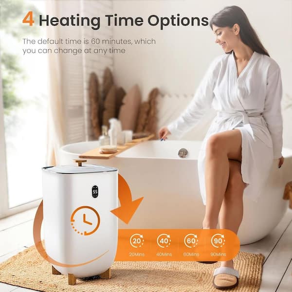 35L Towel Warmer with LCD, 2 Heating Modes and Auto Shut-Off-Fits Blankets and Bathrobes in White